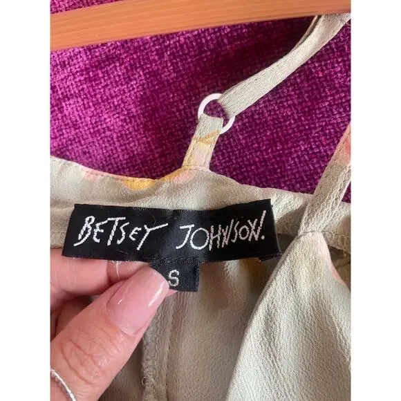 Vintage BETSEY JOHNSON Super Rare Floral Dress Black Label Size Small S - Picture 4 of 5